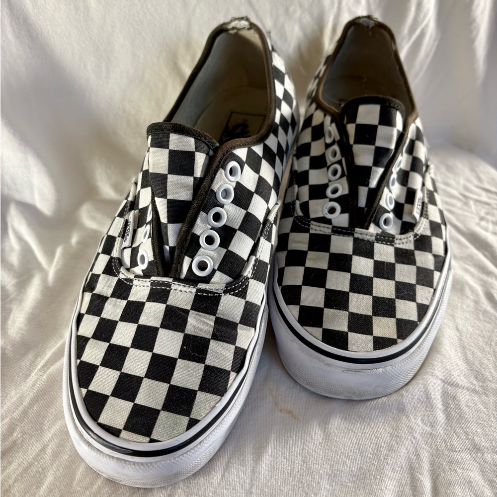 Vans Black and White Checkerboard Sneakers